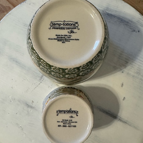 Temp-Tations Presentable Ovenware by Tara Old World 1 QT Old World 6 OZ - Picture 2 of 5